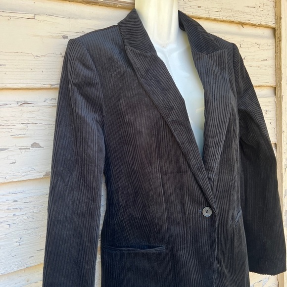 Banana Republic Clio Corduroy Black Work Blazer Career Casual Chic Jacket 10 H - Picture 7 of 9